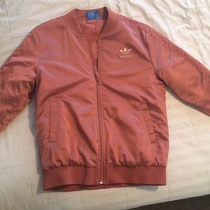 Adidas blush satin bomber